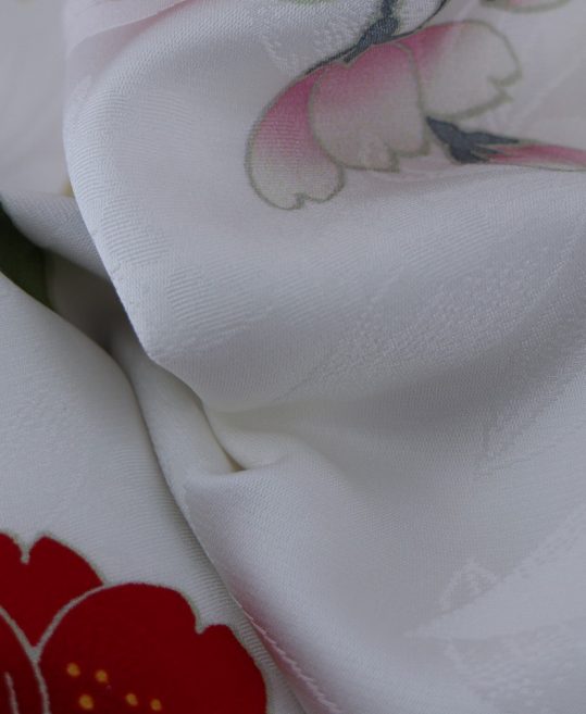 参列振袖[aoi×レイラニ]白に白の八重桜と赤の枝垂桜[身長163cmまで]No.1052